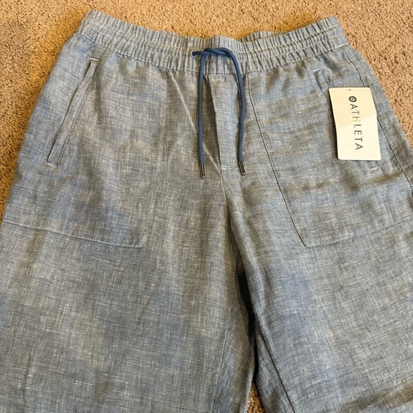 NWT Athleta Retreat Linen Jogger in Chambray Blue Women’s size 6 - Picture 7 of 11